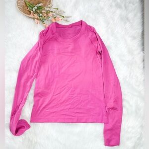Lululemon Swiftly Tech Long Sleeve Shirt Waist Length Sonic Pink 4 EUC